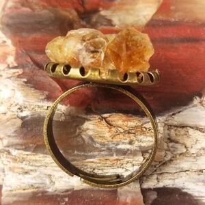 Bronze and Raw Citrine Ring